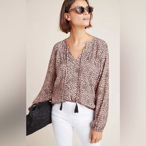 Anthropologie x Kachel Animal Leopard
Print Tie Front Blouse Size (4) EUC
